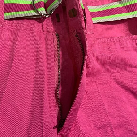 Khakis International Designs Women’s 4 Pink Retro Preppy Sport Belted‎ Shorts - Picture 2 of 8